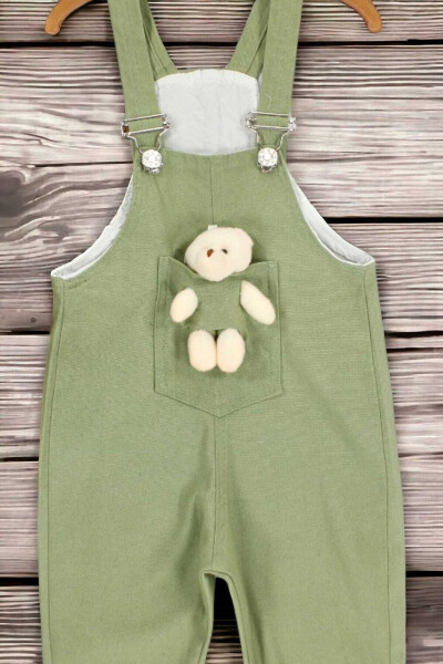 Unisex Baby Bear Printed Colorful Overall Jumpsuit with Lycra Stretchable Fabric Adjustable Straps - 2