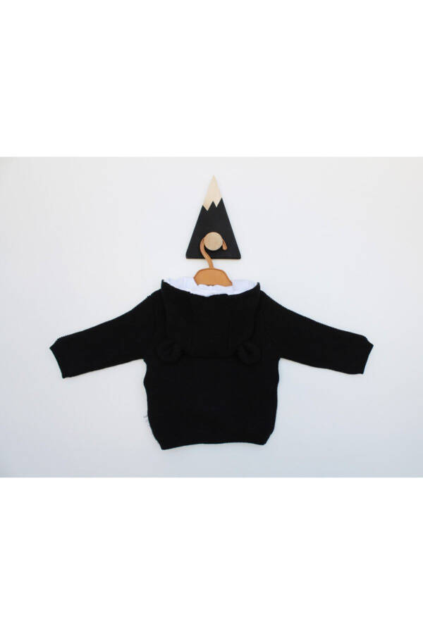 Unisex Baby Black Hooded Sweatshirt - 2