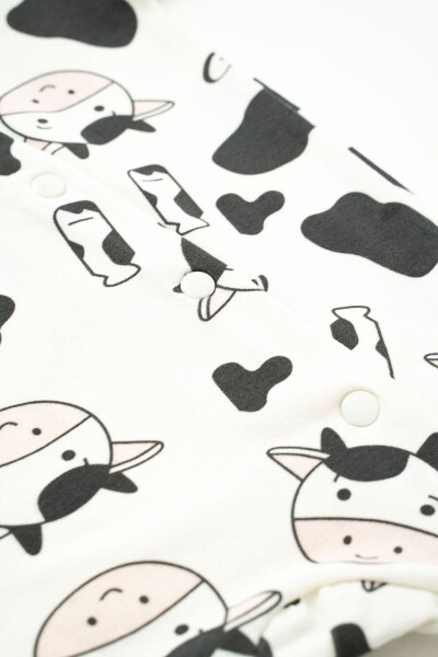 Unisex Baby Cow Print Hat Sleepsuit 2 Piece 0-3, 0-6 Months - 3