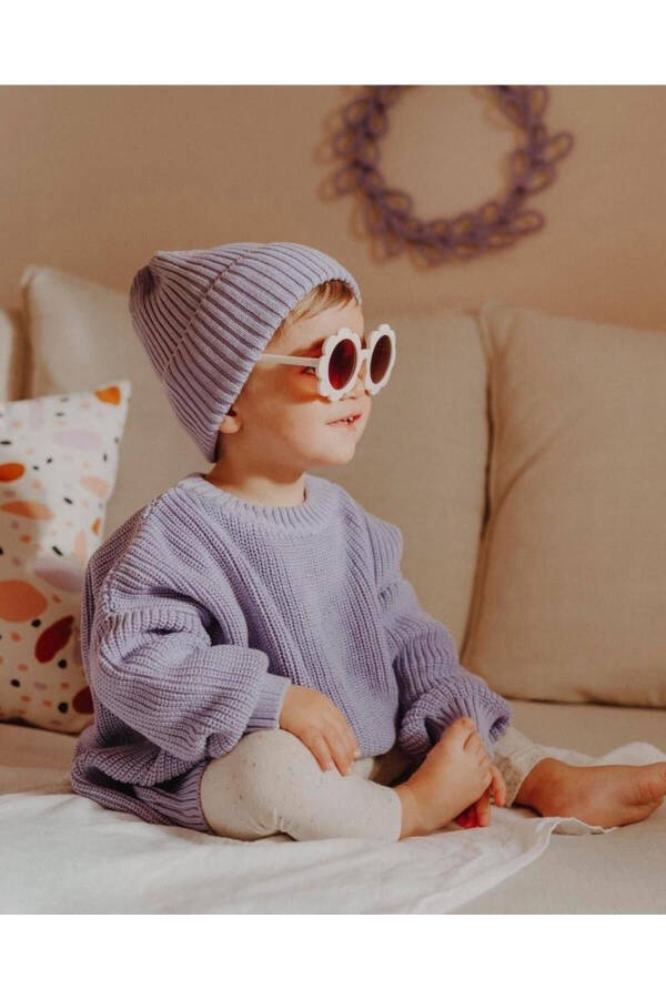 Unisex Baby, Kids Bicycle Neck Oversize Knit Sweater 6 Months-5 Years - 1