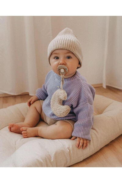 Unisex Baby, Kids Bicycle Neck Oversize Knit Sweater 6 Months-5 Years - 3