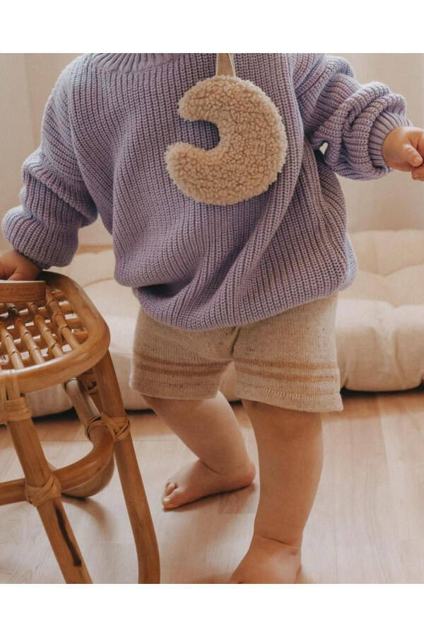 Unisex Baby, Kids Bicycle Neck Oversize Knit Sweater 6 Months-5 Years - 5