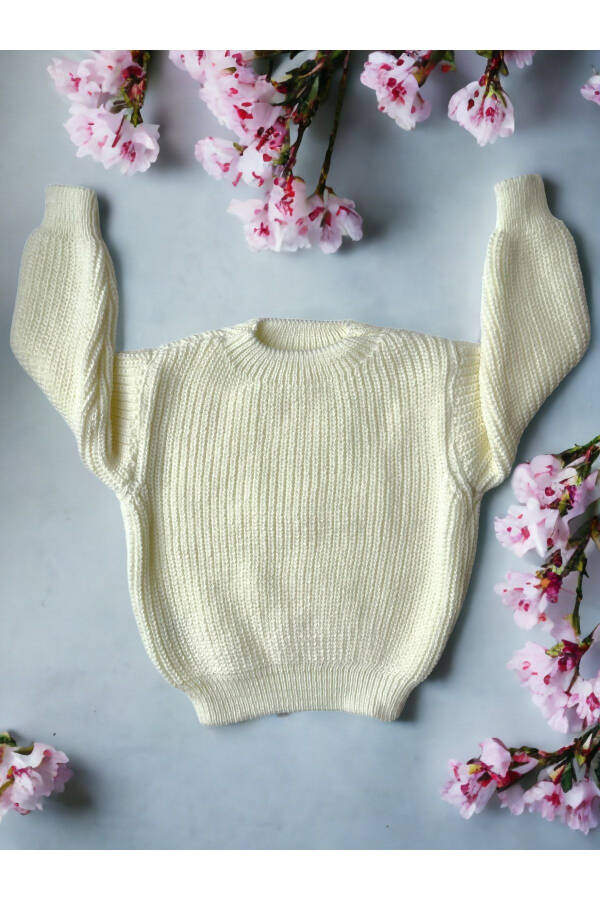 Unisex Baby Kids Knitted Sweater Elastic Selanik Bike Neck 1-5 Years - 1