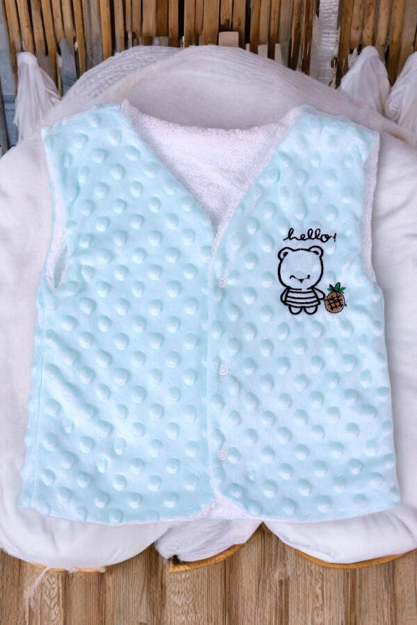 Unisex Baby Vest, Bear Embroidery, Polar Inside, Welsoft Outside - 1