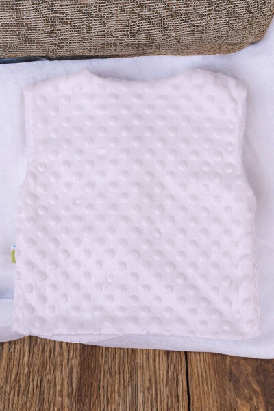 Unisex baby vest, fleece inside, welsoft outside, bear embroidery. - 6