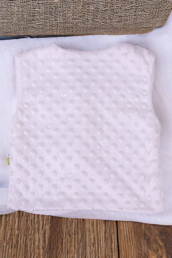 Unisex baby vest, fleece inside, welsoft outside, bear embroidery. - 3