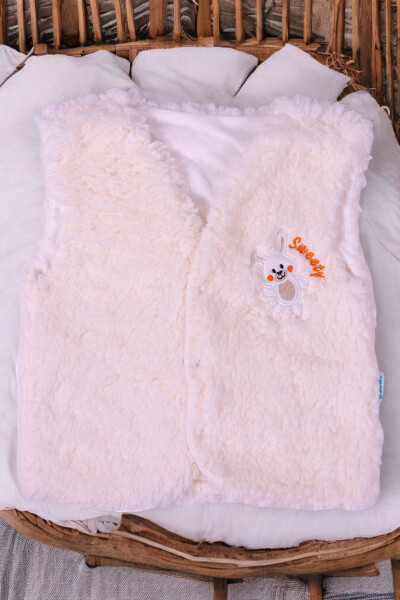 Unisex baby vest with rabbit embroidery, Welsoft padded. - 1