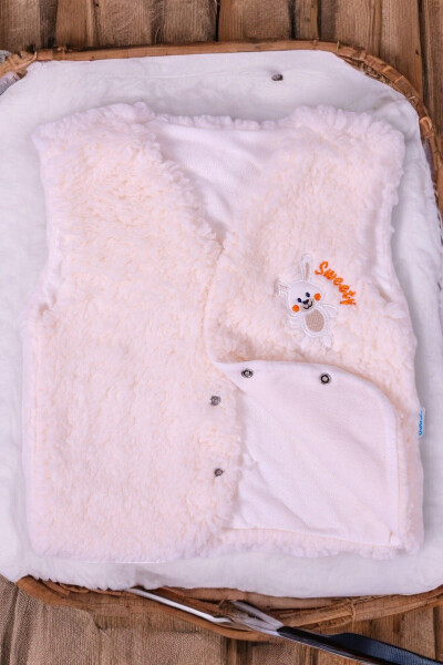 Unisex baby vest with rabbit embroidery, Welsoft padded. - 2