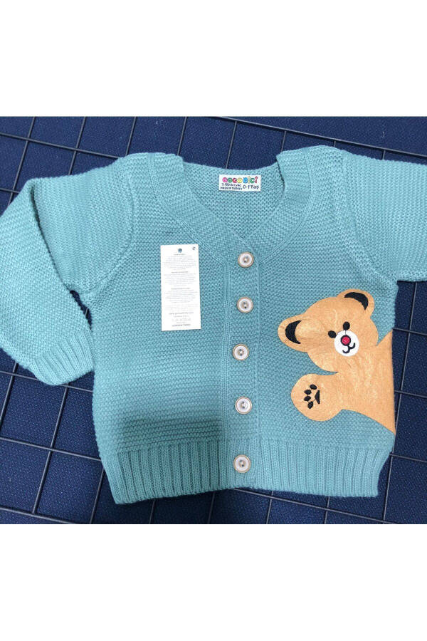 Unisex Bear Button Cardigan for Baby Girls and Boys - 1