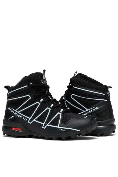 Unisex Black and White Comfortable Fit Trekking Boots - 3