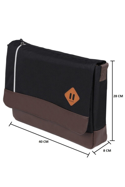 Unisex Black Laptop Compartment Shoulder Bag - 4