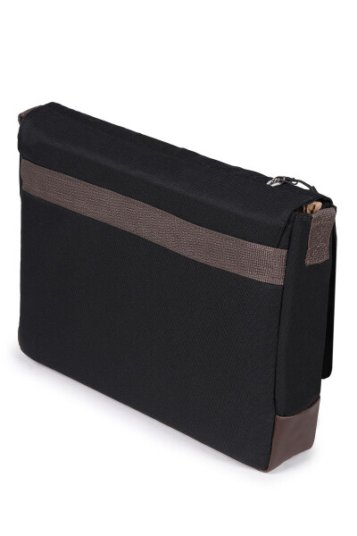 Unisex Black Laptop Compartment Shoulder Bag - 5