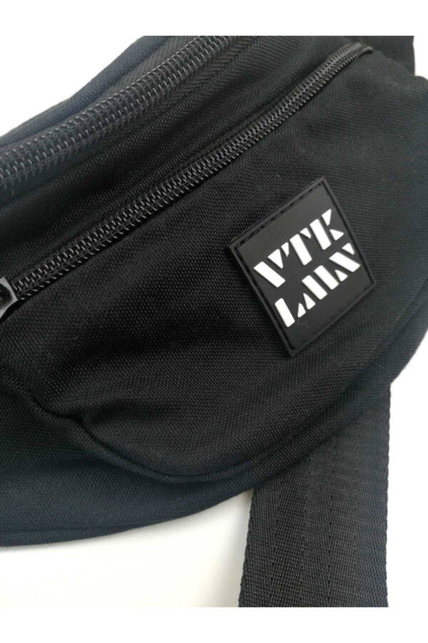 Unisex Black Shoulder and Waist Bag - 13