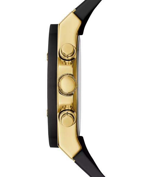 Unisex Black Silicone Strap Watch 39mm Gold - 2