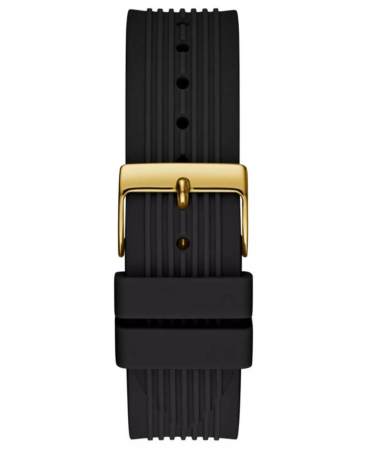 Unisex Black Silicone Strap Watch 39mm Gold - 3