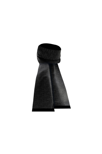 Unisex Black Stripe Pattern Satin Thin Cashmere Textured Warm Keeping Soft Winter Scarf - Gift - 3