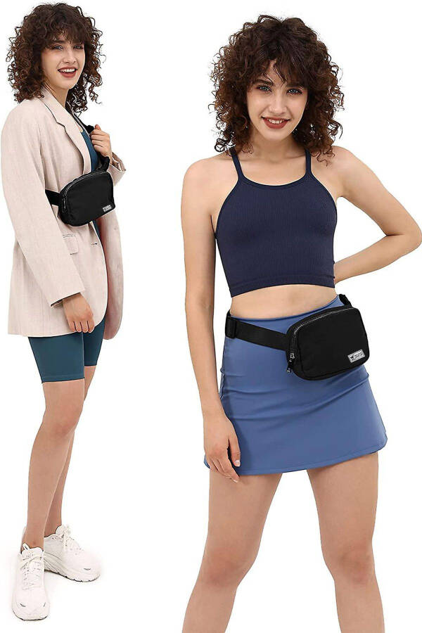 Unisex Black Waist and Shoulder Bag - 64