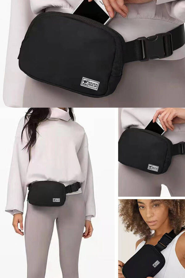 Unisex Black Waist and Shoulder Bag - 36