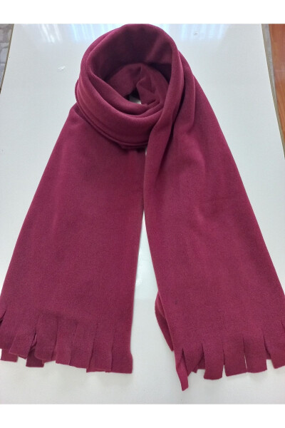 Unisex Burgundy Fleece Scarf Shawl - 2