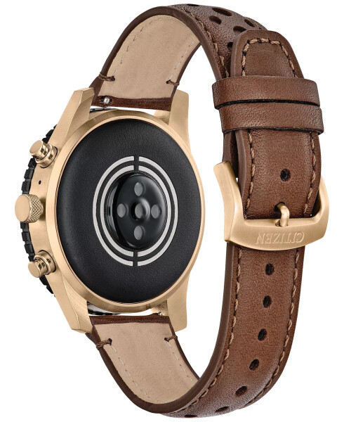 Unisex CZ Akıllı Saat Deri Kordonlu 45mm Rose Gold - 3