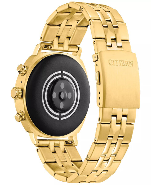 Unisex CZ Smart Wear OS Gold-Tone Stainless Steel Bracelet Smart Watch 41mm Gold-tone - 3