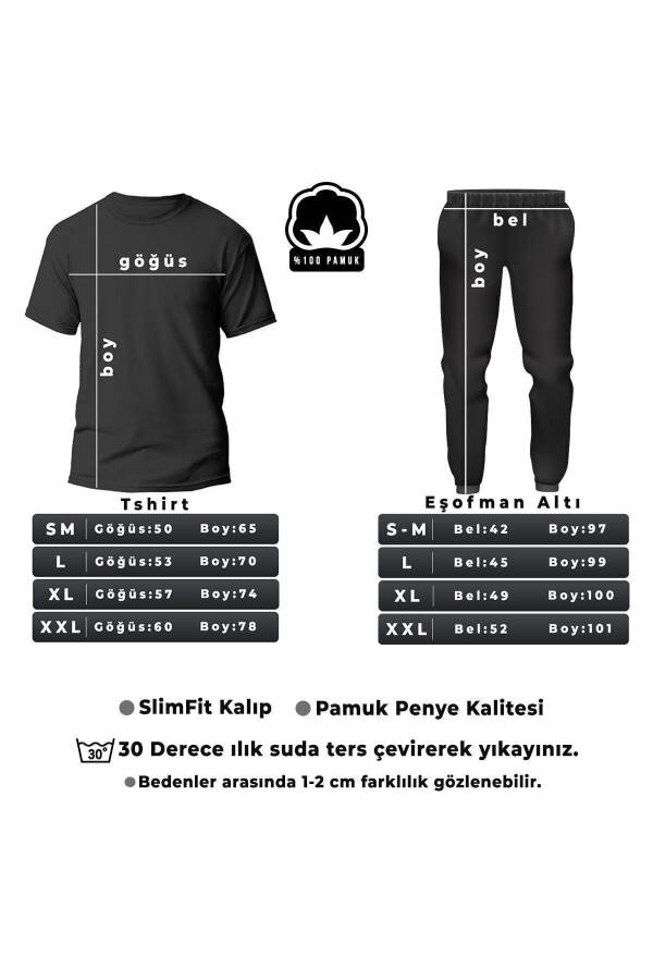 Unisex Kapalak Qo'shig'i Bosilgan 2 Qismli Sport Kostyumi - 3