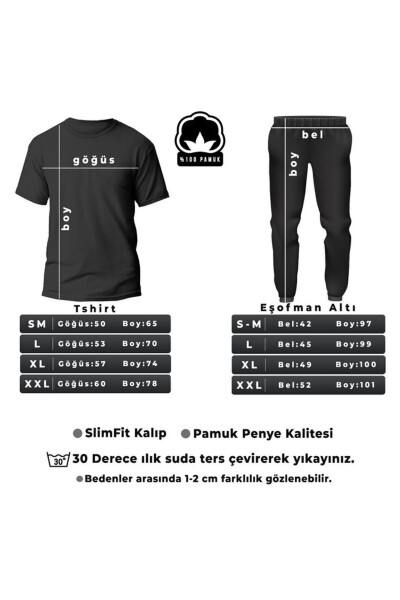 Unisex Kapalak Qo'shiq Bosilgan 2 Qismli Sport Kostyumi - 3