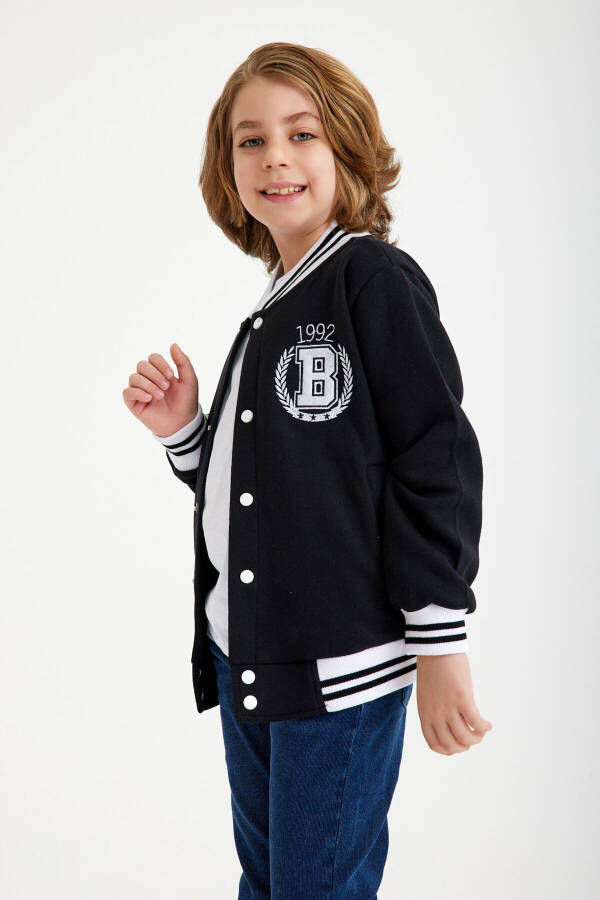 Unisex Kids B Embroidery Bomber College Jacket FS College Jacket - 2