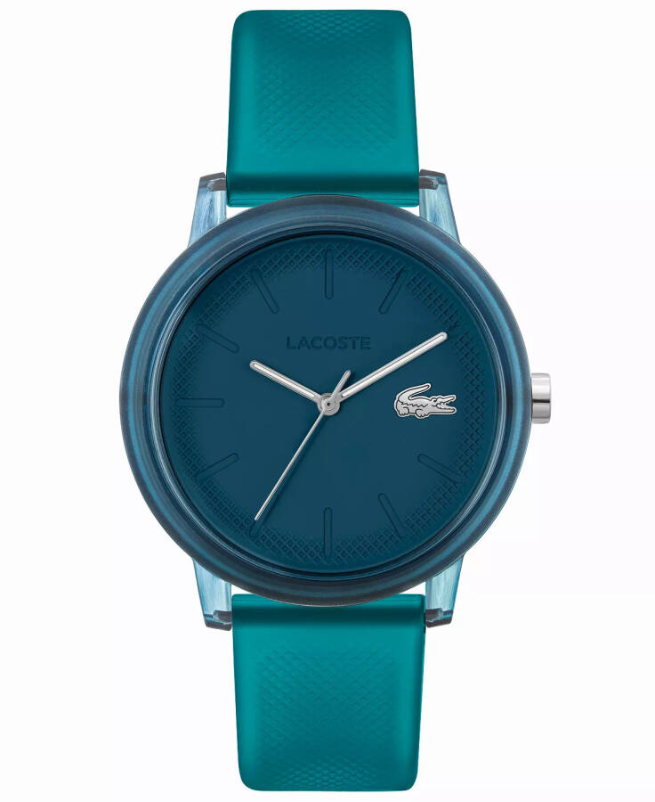 Unisex L.12.12 Kuvars Mavi Yarı Şeffaf Silikon Kayış Saat 42mm Mavi - 1