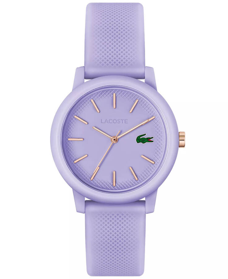 Unisex L.12.12 Lavanta Silikon Kayışlı Saat 36mm Lavanta - 1