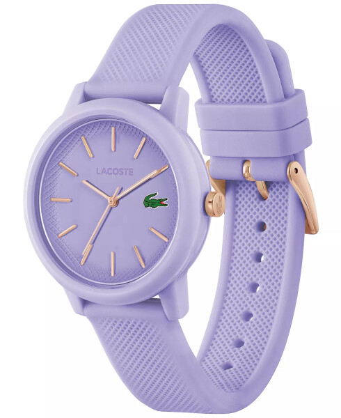 Unisex L.12.12 Lavanta Silikon Kayışlı Saat 36mm Lavanta - 2