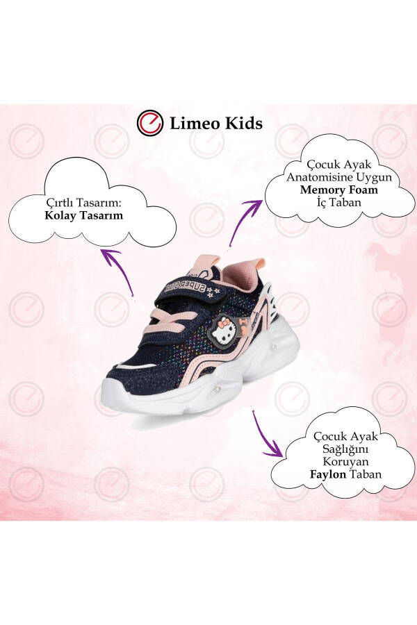 Unisex Nefes Alabilen Yeni Moda Hello Kitty Esnek Tabanlı Dayanıklı Sneaker Kız Çocuk Spor Ayakkabı - 5