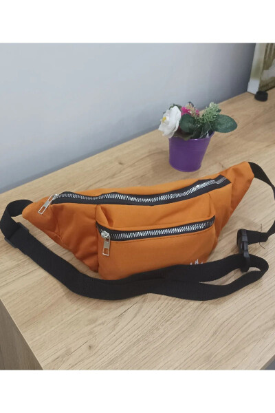 Unisex Orange Two-Compartment Shoulder and Waist Bag - 1