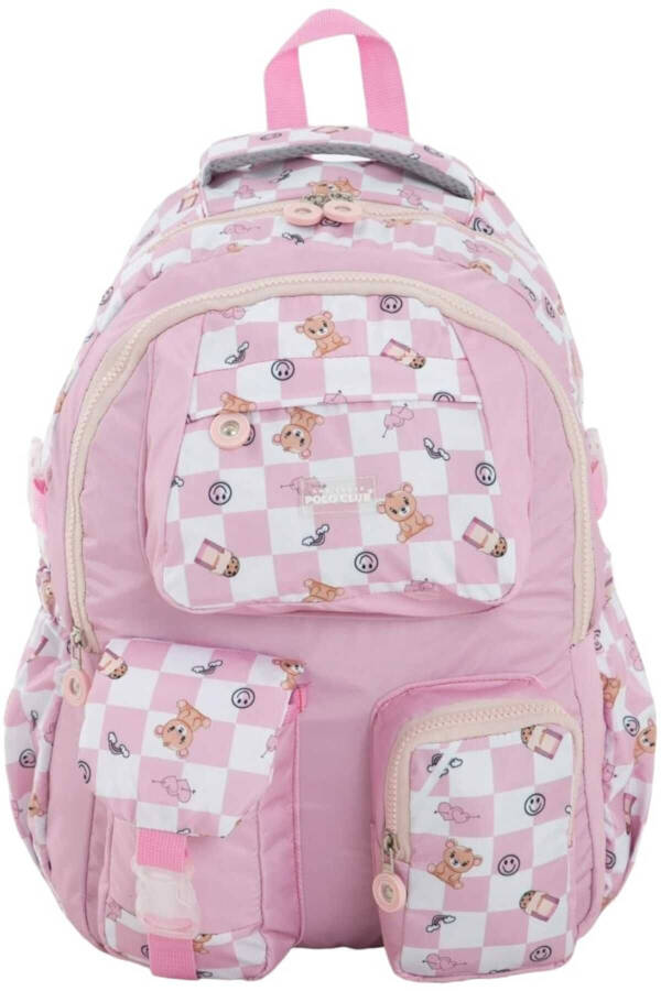 Unisex Waterproof Checkered Color Backpack School Bag - 1