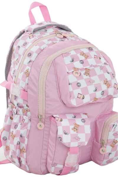 Unisex Waterproof Checkered Colorful Backpack School Bag - 7