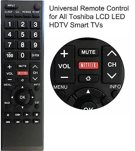 Universal Remote Control for All Toshiba TVs, LCD, LED, Smart, and 4K TVs. No Setup Needed. - 4