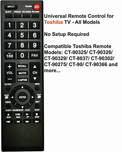 Universal Remote Control for Toshiba TV, Replacement for All Toshiba LCD LED HDTV 3D 4K UHD Smart TVs - 2