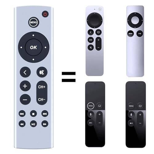 Universal Replacement Remote Control Compatible for Apple TV 4K/ Gen 1 2 3 4/ HD A2843 A2737 A2169 A1842 A1625 A1427 A1469 A1378 A1218 A1294 (No Voice Function) - 1