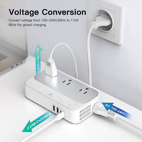 Universal Voltaj Konvertori AQSh dan Yevropaga, 220v dan 110v ga Sayohat Quvvat Konvertori Kombosu, 250W Qadamli Yevropa Adaptori 220 dan 110 ga Buyuk Britaniya Italiya uchun, Buklalar uchun Transformator Yevropa Sayohat Vilkasi - 3