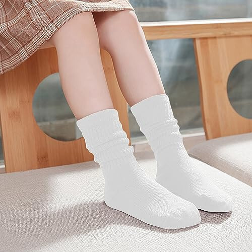 UTTPLL Girls Slouch Socks Toddler Cotton Athletic Stockings Uniform Knee High Tube Socks Little Kids Long Boot Crew Socks - 31