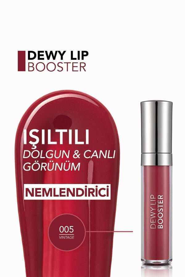 Увлажняющий блеск для губ с эффектом объема (ТЕМНО-РОЗОВЫЙ) - Dewy Lip Booster - 005 Vintage - 8690604619078 - 12