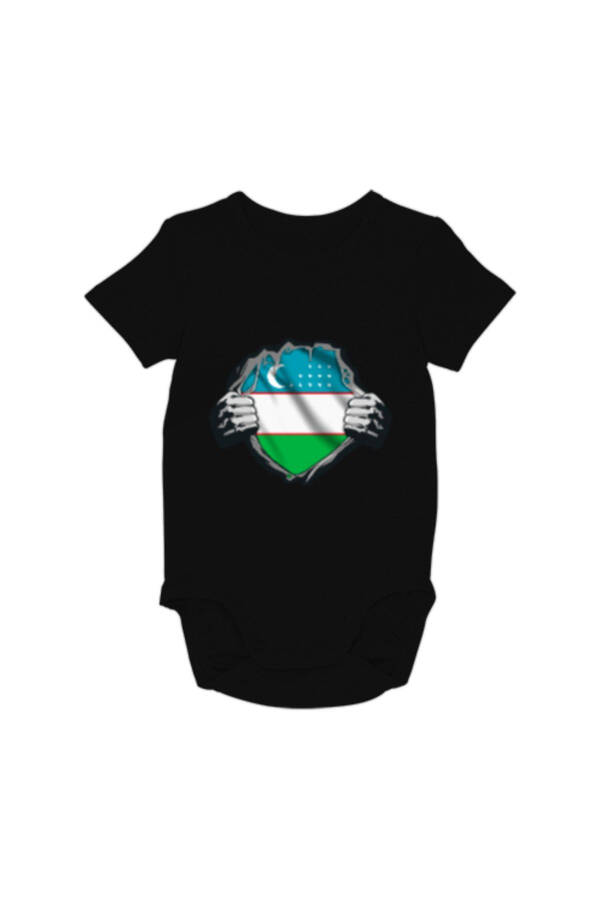 Uzbekistan Flag, Uzbekistan Logo Black Baby Z - 1