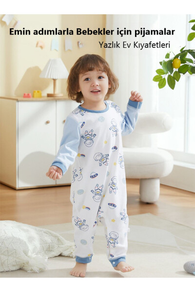 Uzoq yengli chaqaloq/bola jumpsuit-pijamasi-salopet, 100% organik paxta, to'rt fasl, 12-24 oy - 2