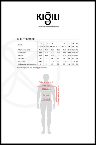 Uzun Yengli Slim Fit Tor To'qima Non Iron Temir Qilmaslik Kerak Bo'lgan Paxta Ko'ylak - 11