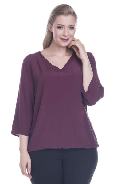 V-Neck Blouse with Epaulets - 1