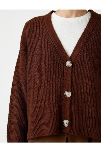 V-Neck Long Sleeve Cardigan - 5