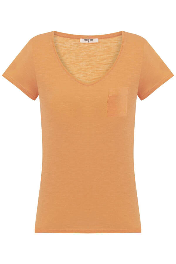 V-Neck Short Sleeve T-shirt - 1