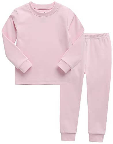 VAENAIT BABY 12M-12Y Kids Boys Girls Toddler Solid Cotton Daily Pajamas Pyjamas Sleepwear Set Basic - 21