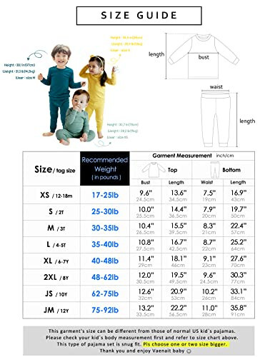 VAENAIT BABY 12M-12Y Kids Boys Girls Toddler Solid Cotton Daily Pajamas Pyjamas Sleepwear Set Basic - 25