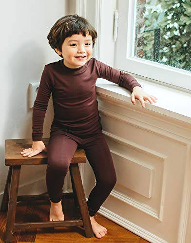 VAENAIT BEBEK 6M-12Y Bebek Çocuk Kız Erkek Yumuşak Rahat Modal Tencel Düz Raglan Pijama Takımı 2 Parça - 33